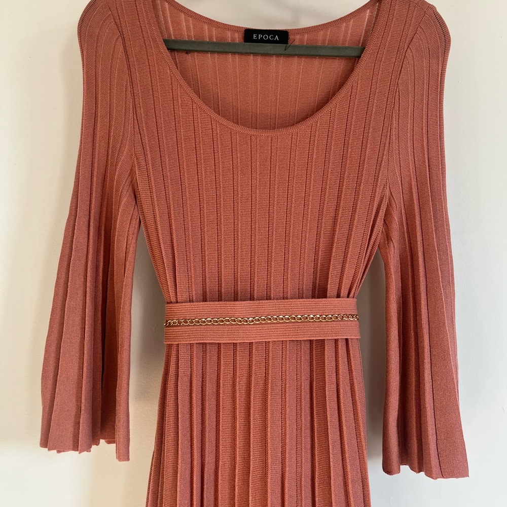 Epoca Pleated Pink Knit Dress